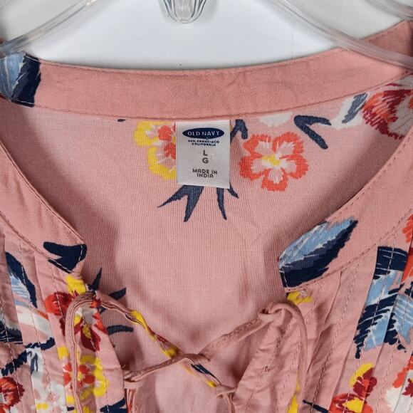 Old Navy Floral Long Sleeve Dress Pink size Large - Picture 5 of 5